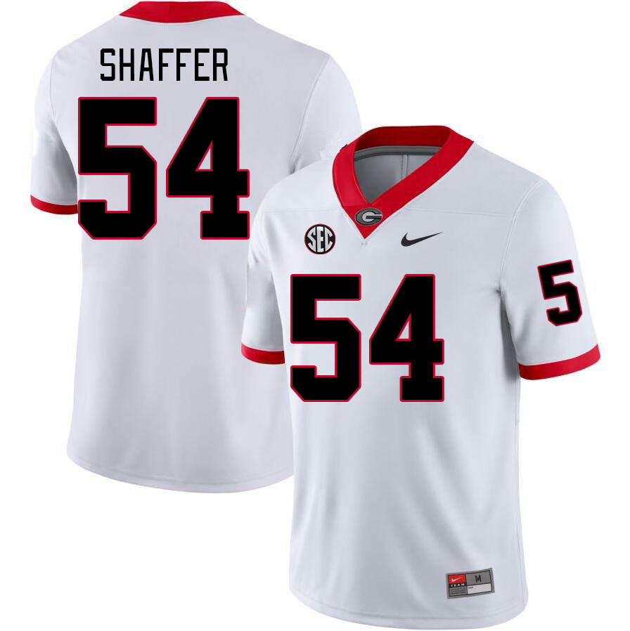 #54 Justin Shaffer Georgia Bulldogs Jerseys Football Stitched-White